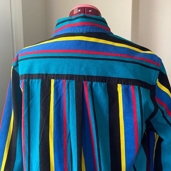 Bluenotes multicoloured stripes long sleeves button down shirt. Size S. Used. - Picture 5 of 9